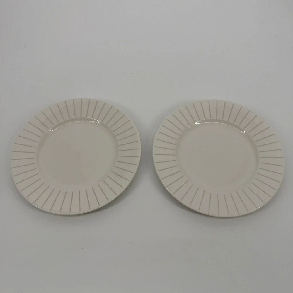 Mikasa Cheers Diamond White Fine China Plates HK278 Set of 2 Oven to Table